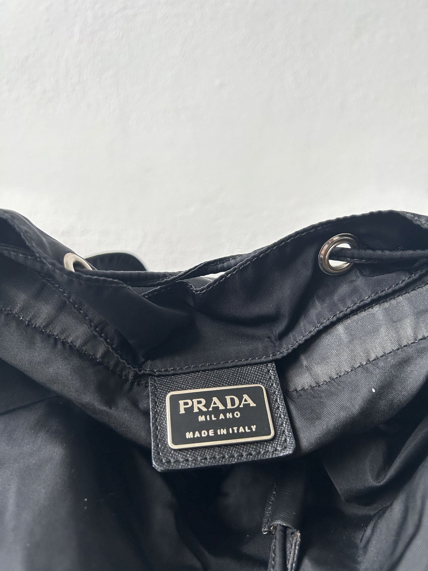 Vintage Prada nylon triangle logo cargo backpack