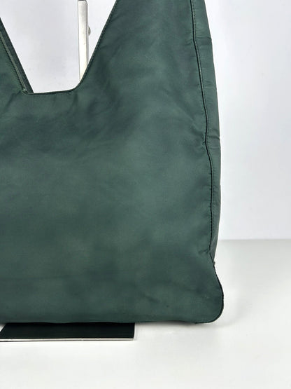 Vintage 90s Prada nylon triangle logo hobo handbag