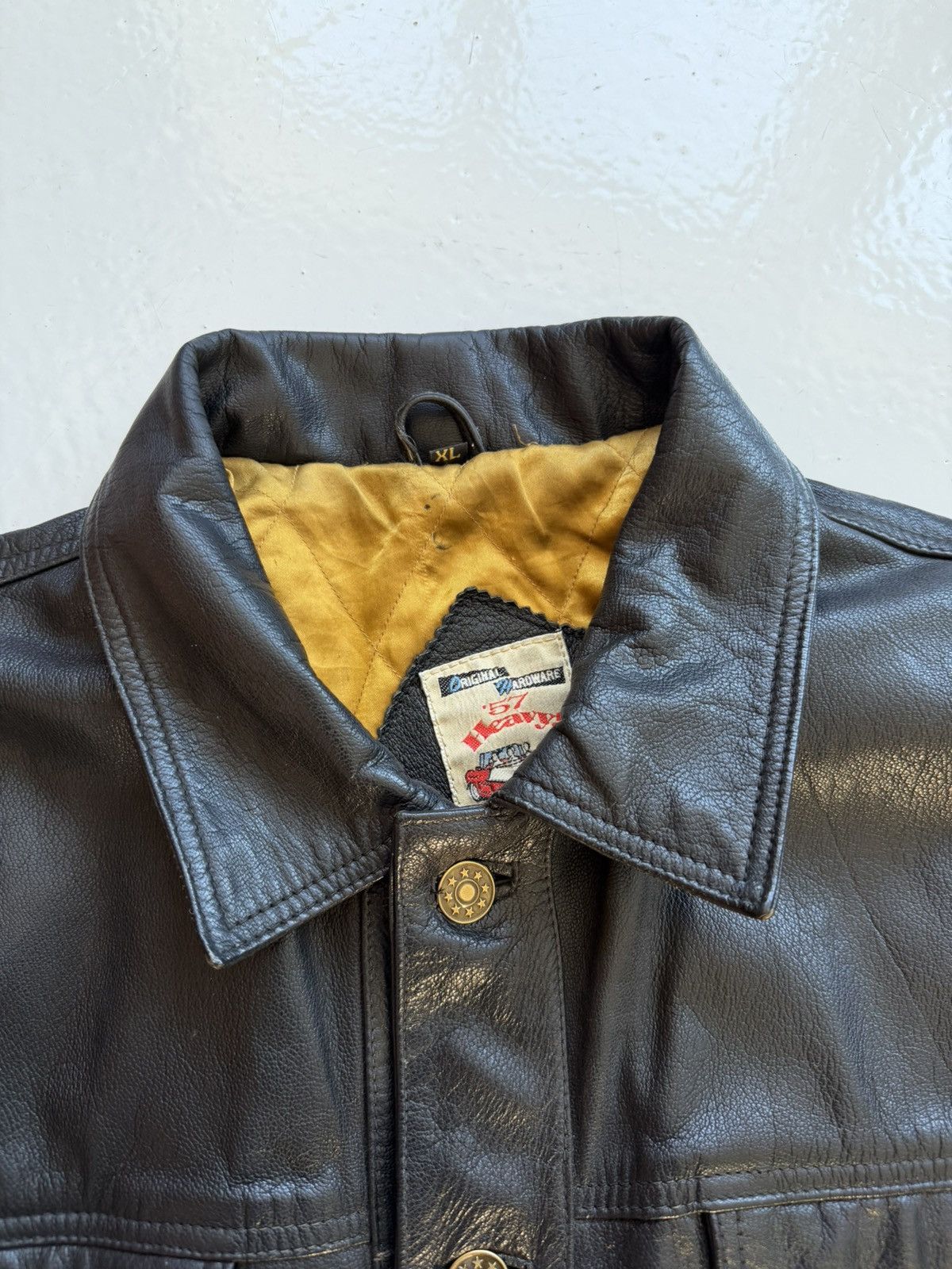 Vintage leather trucker jacket