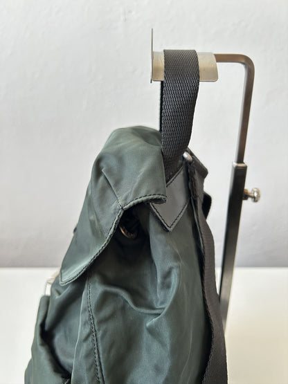 Vintage 90s Prada nylon triangle logo small cargo backpack