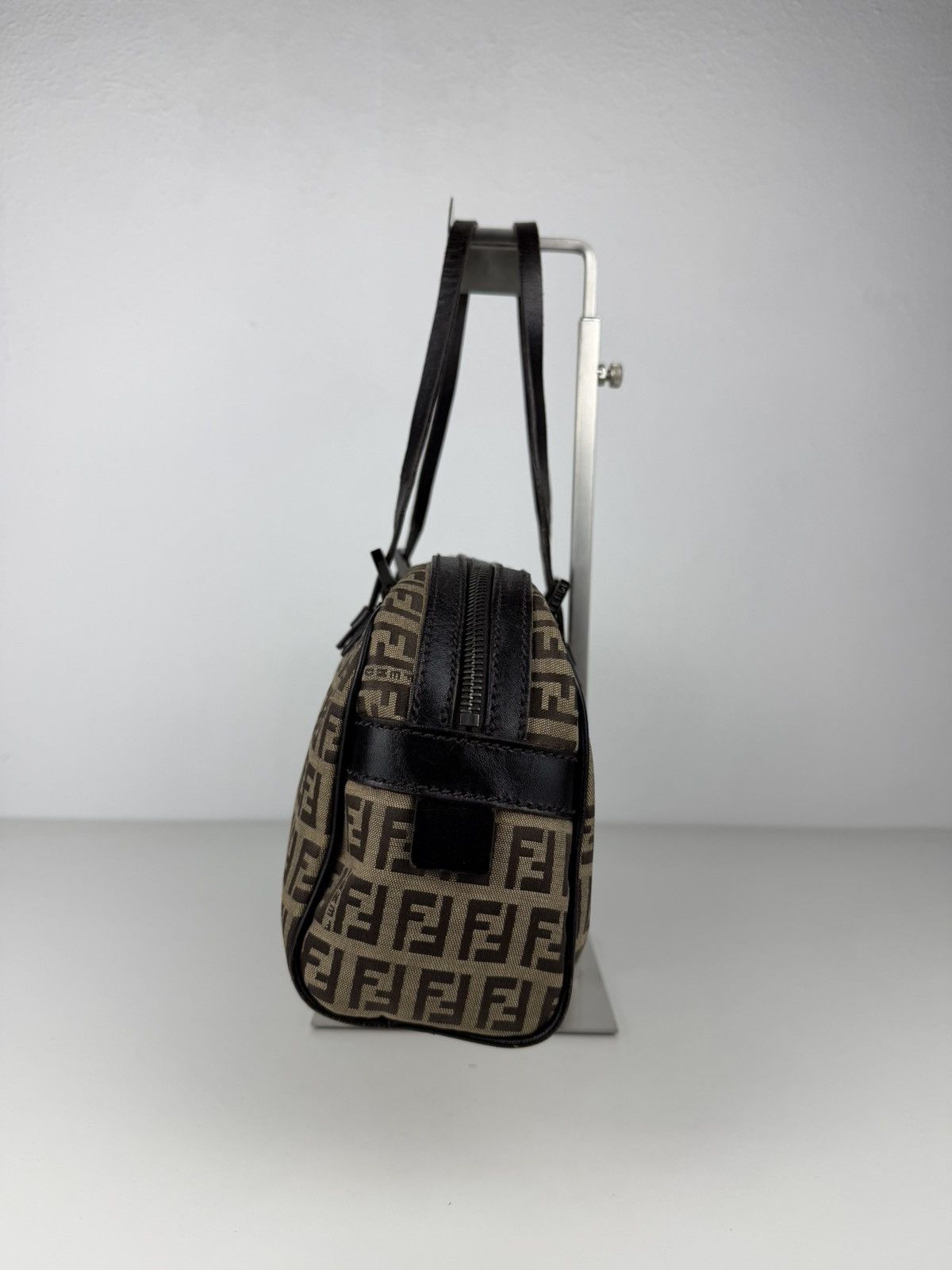 Fendi zucchino monogram canvas mini bowling bag