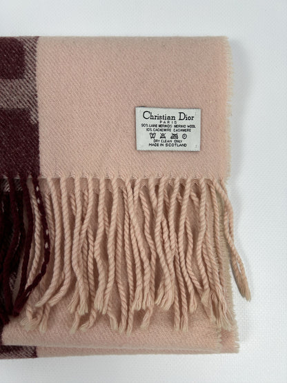 Vintage Dior big logo merino wool and cashmere scarf