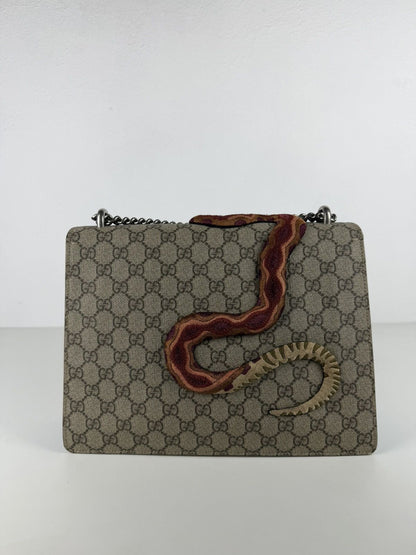 Gucci GG supreme Dionysus large with embroidered bee snake & flowers