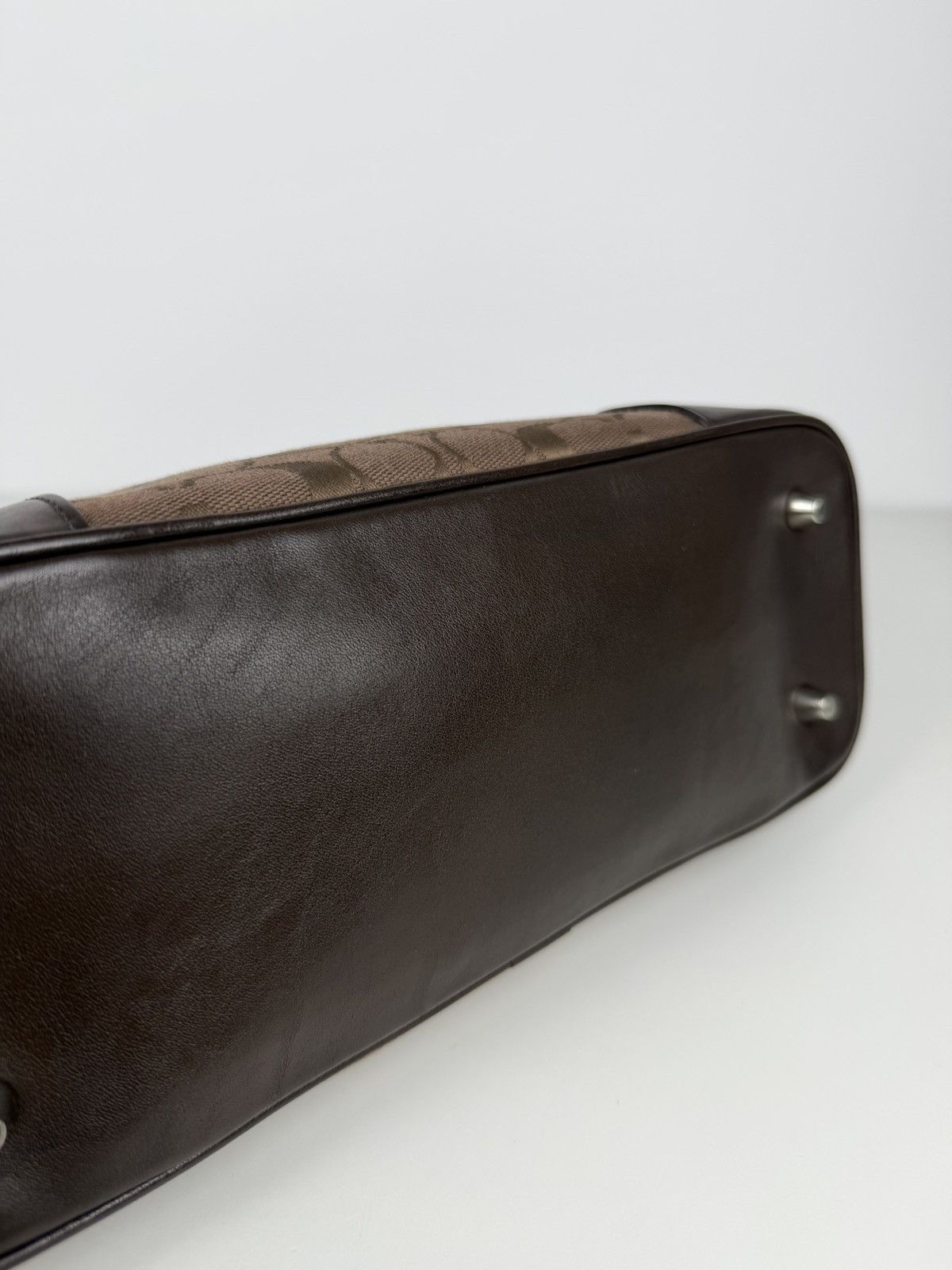 Coach Hamptons leather and canvas signature tote