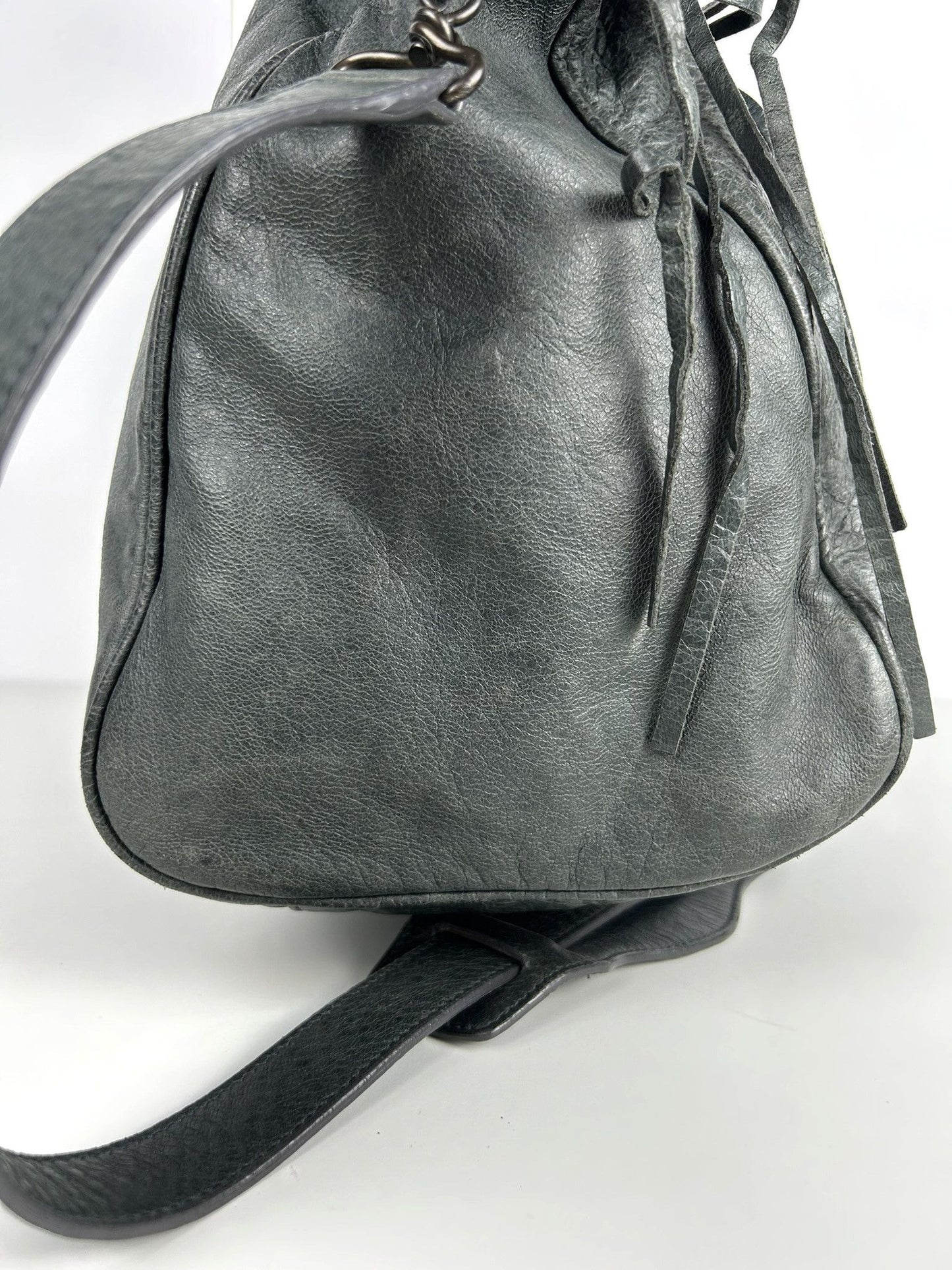 Balenciaga classic hardware city velo bag in dark green