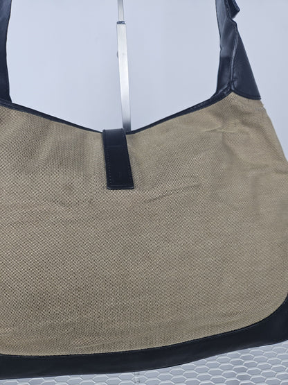 Vintage y2k Gucci Jackie canvas and leather hobo handbag