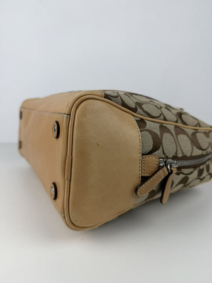 Coach signature canvas and leather satchel