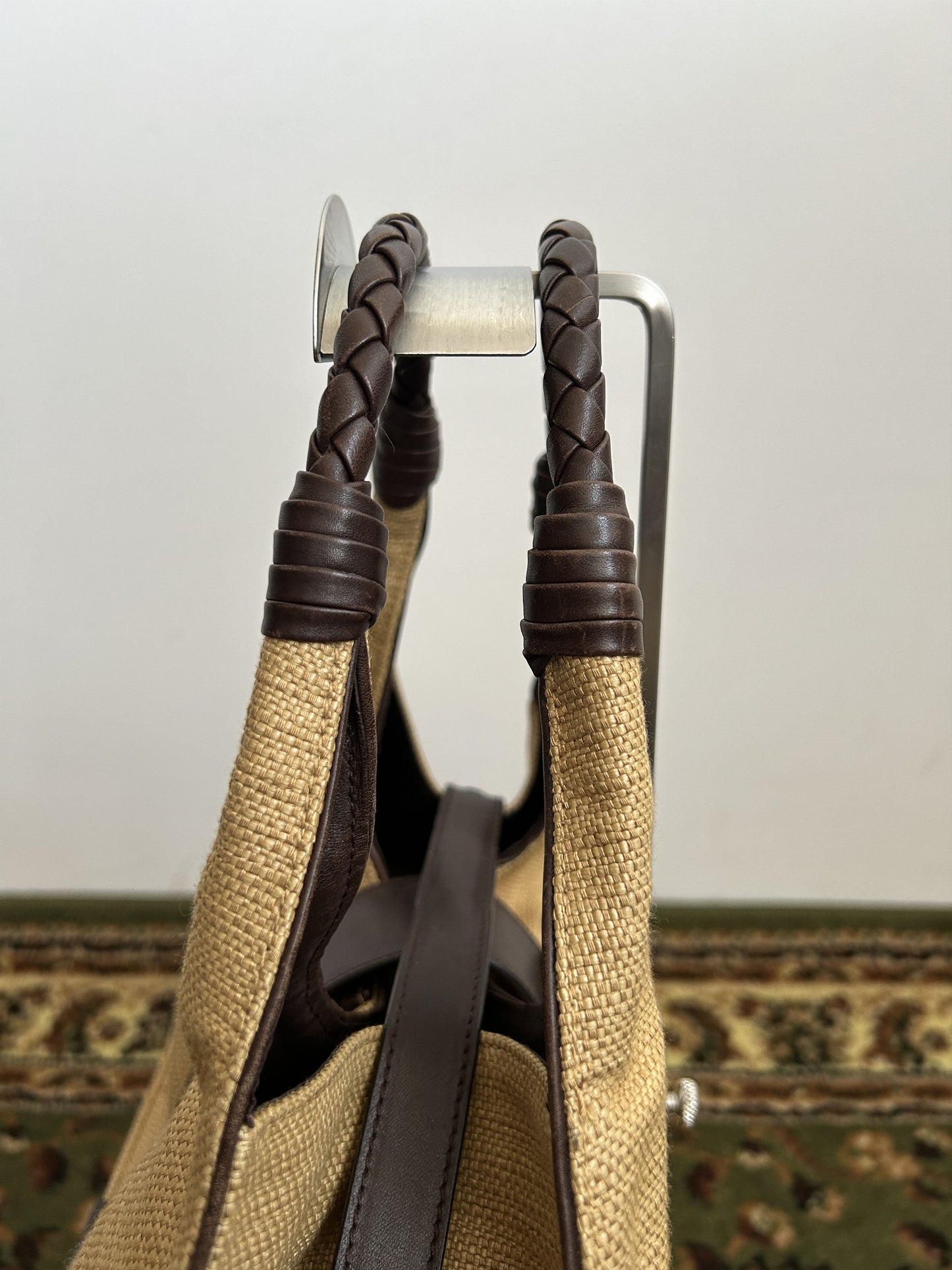 Bottega Veneta intrecciato leather hobo handbag in brown