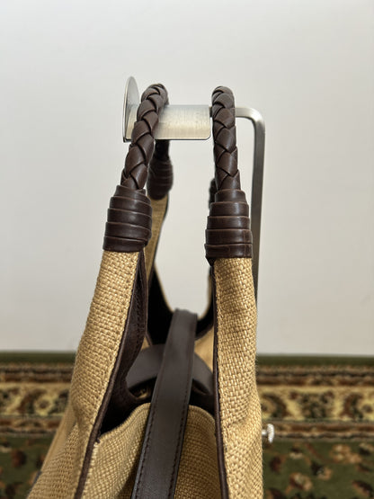 Bottega Veneta intrecciato leather hobo handbag in brown