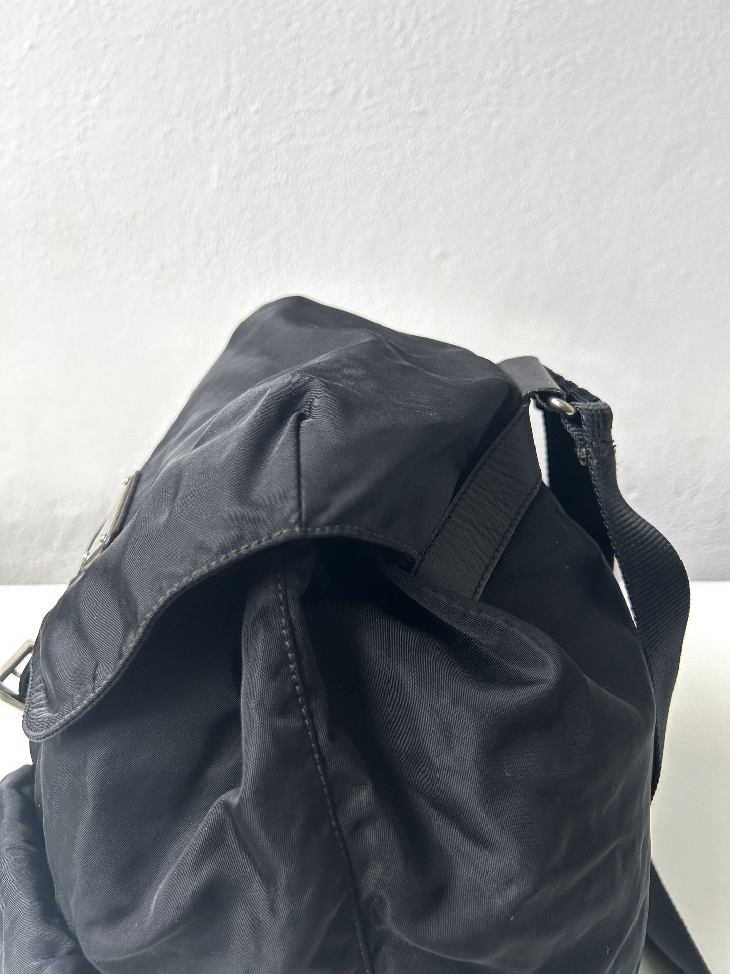 Vintage Prada nylon triangle logo cargo backpack