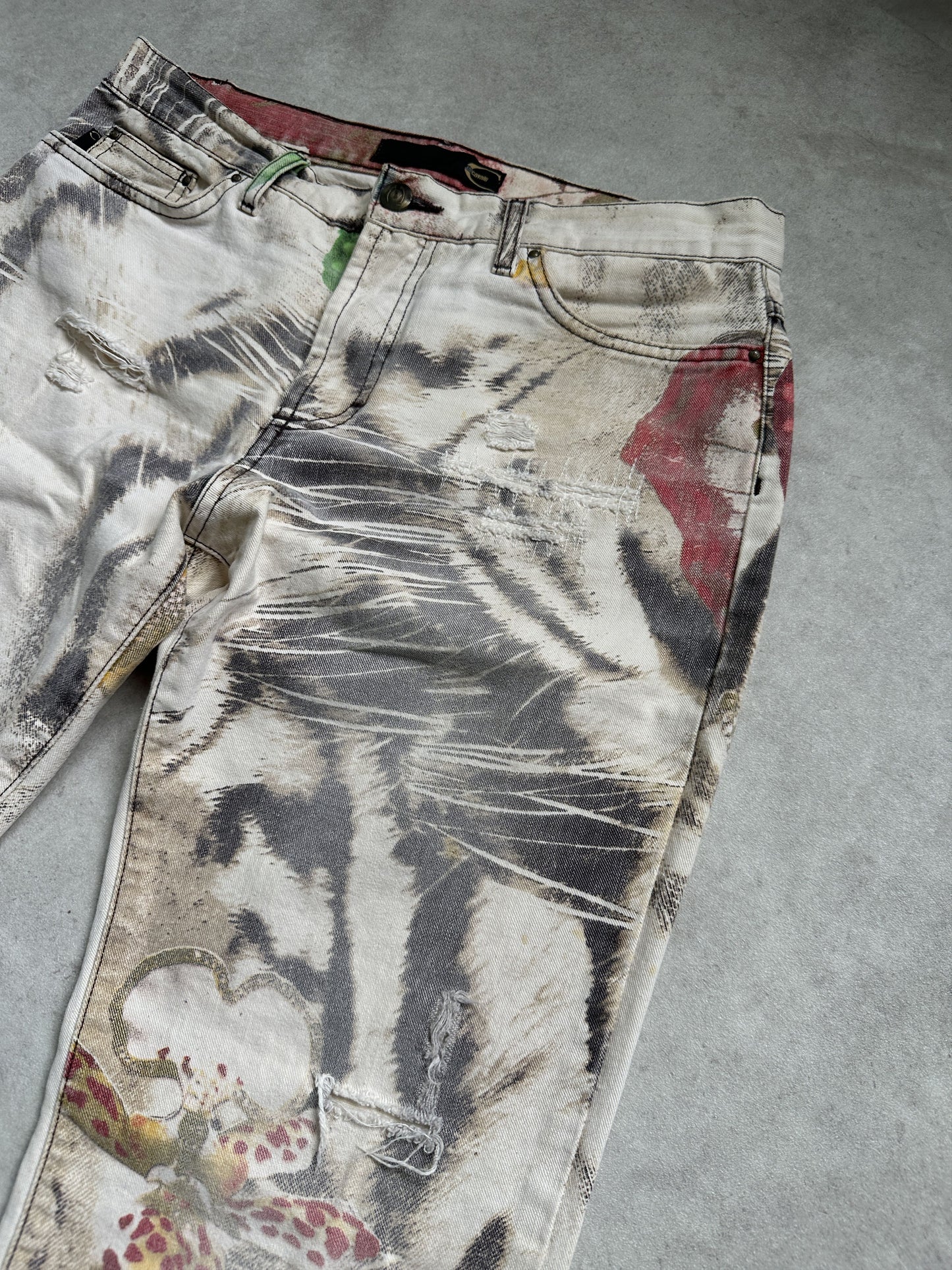 Archive y2k Just Cavalli butterfly floral alloverprint pants