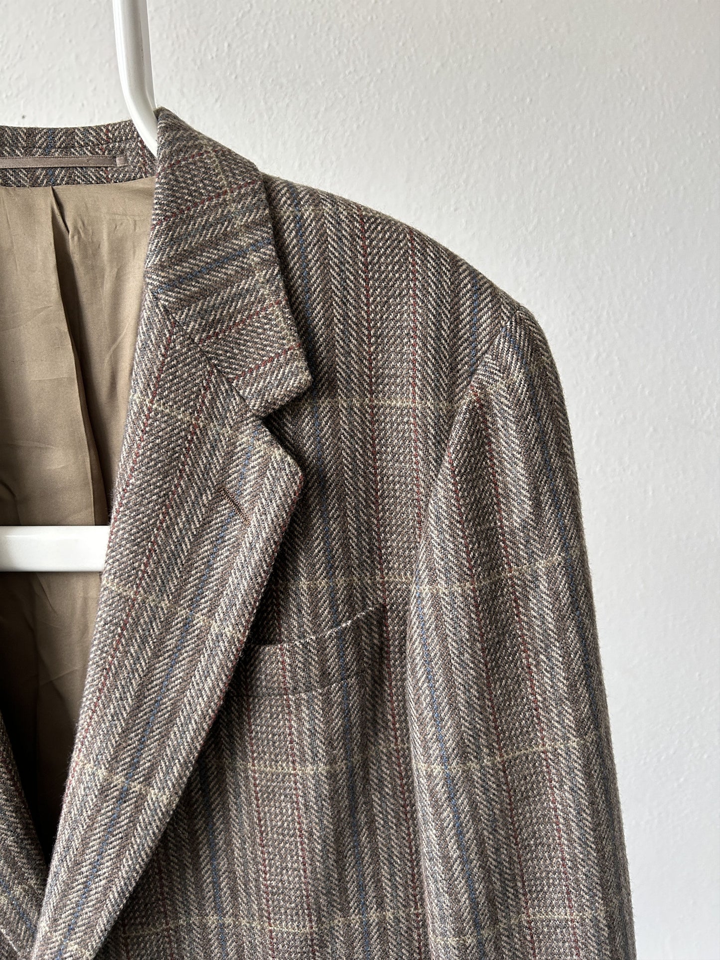 Vintage handmade checkered cashmere blazer