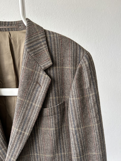 Vintage handmade checkered cashmere blazer