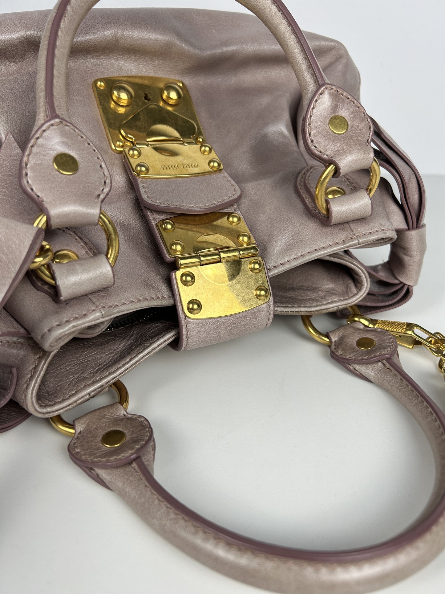 Miu miu mini bow bag in dusty pink