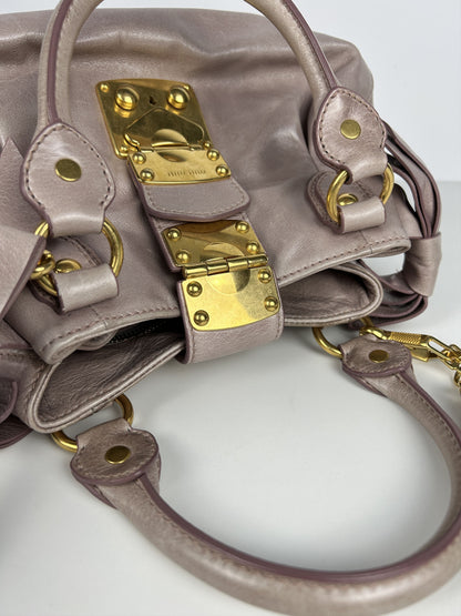 Miu miu mini bow bag in dusty pink