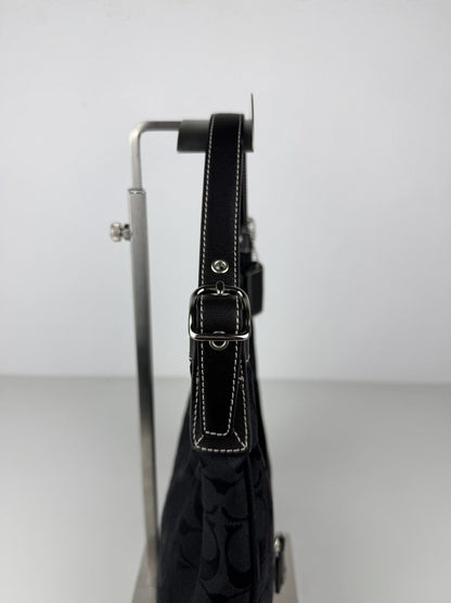 Coach signature jacquard half moon small hobo bag