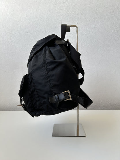 Prada nylon triangle logo cargo backpack