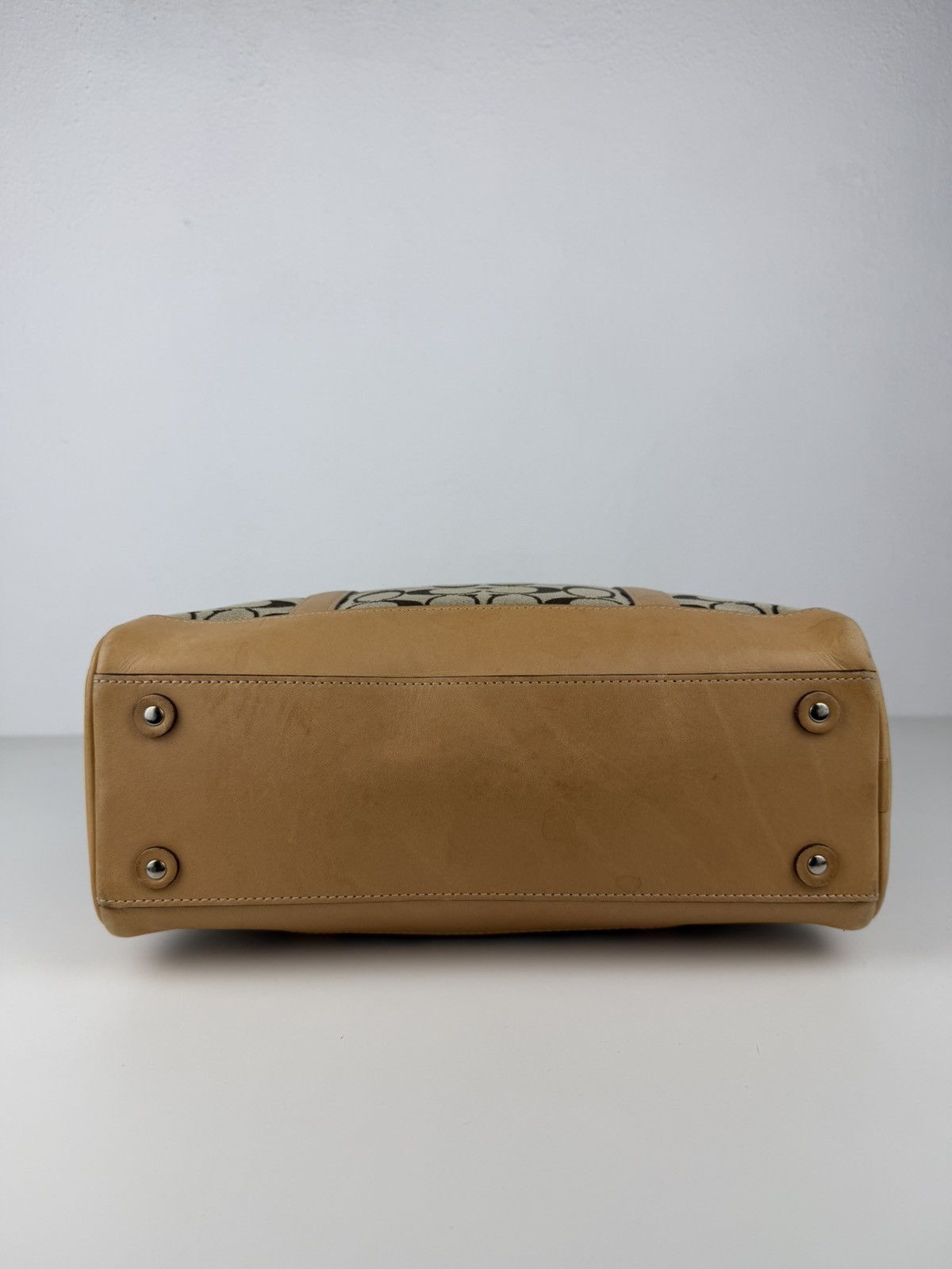 Coach signature canvas and leather satchel