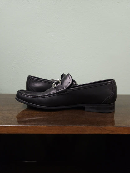 Salvatore Ferragamo gancini black leather loafers