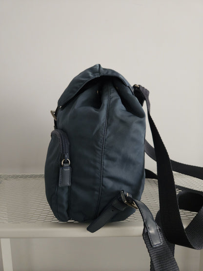Vintage 90s Prada nylon triangle logo mini cargo backpack