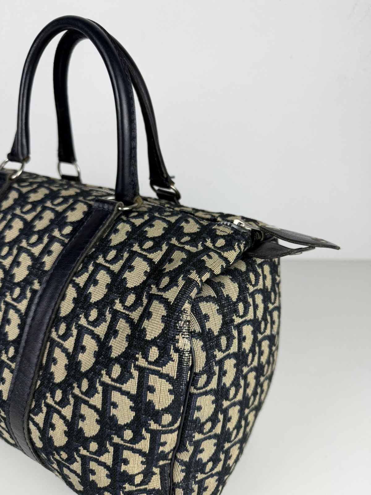 Vintage 80s Dior trotter oblique monogram mini Boston bag