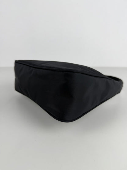 Vintage prada tessuto nylon triangle logo mini hobo bag