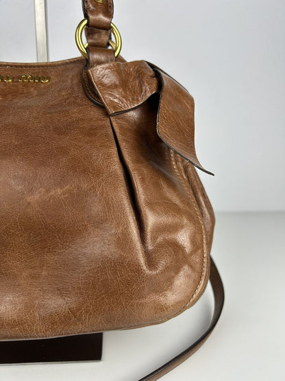 Miu miu mini bow bag in brown
