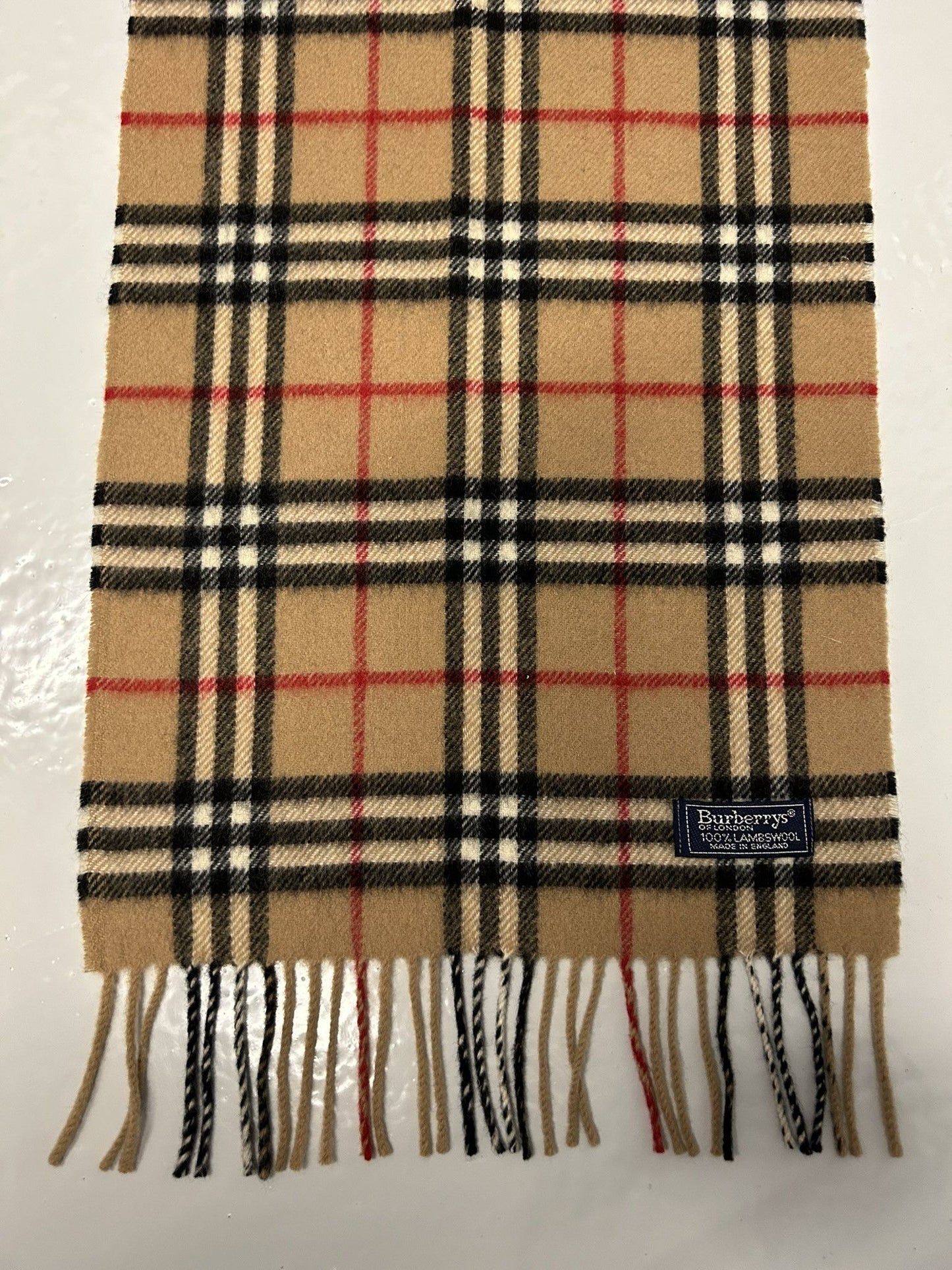 Vintage Burberry nova check long wool scarf