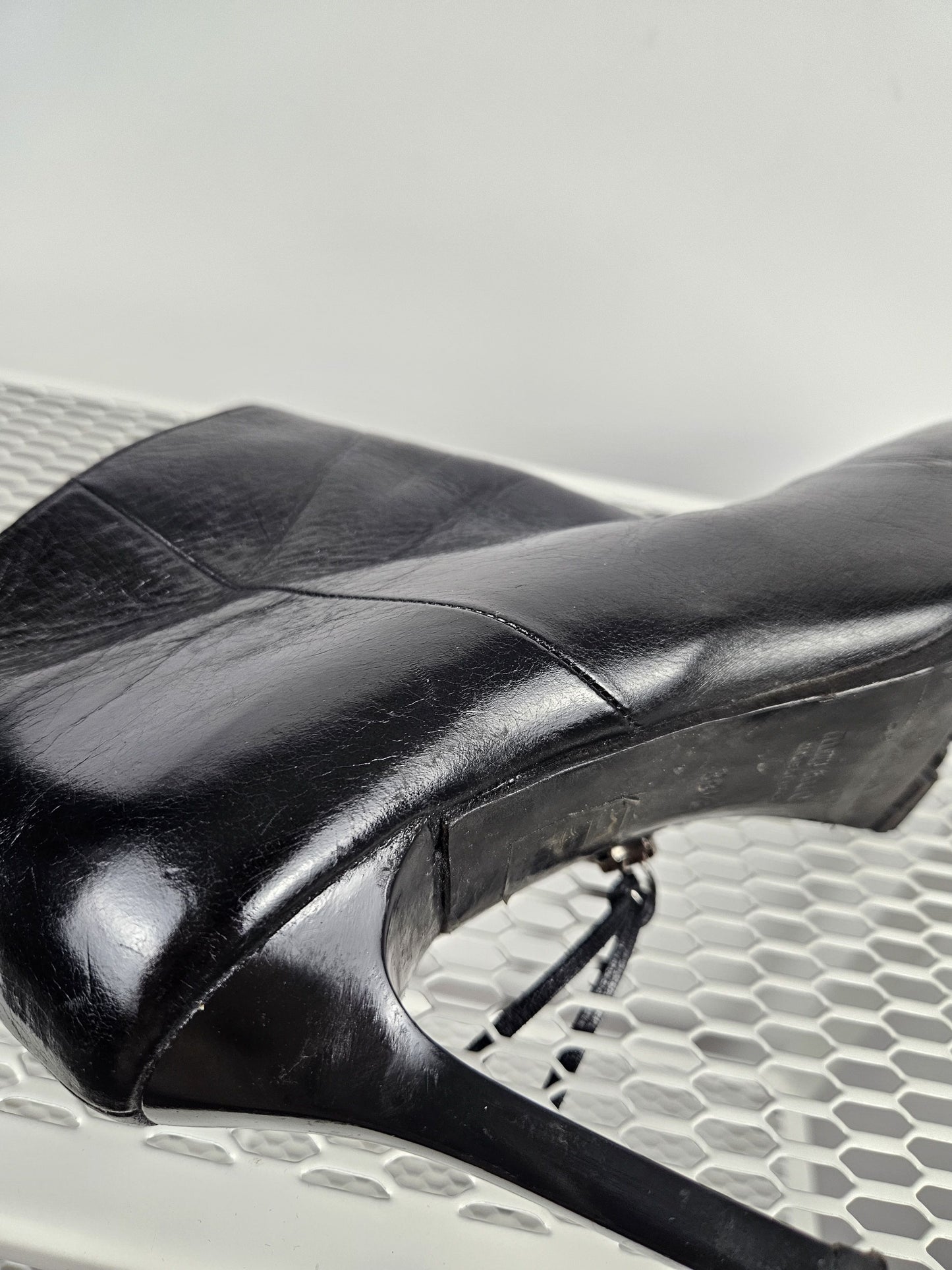 Miu Miu stiletto high heel ankle boots notched sole