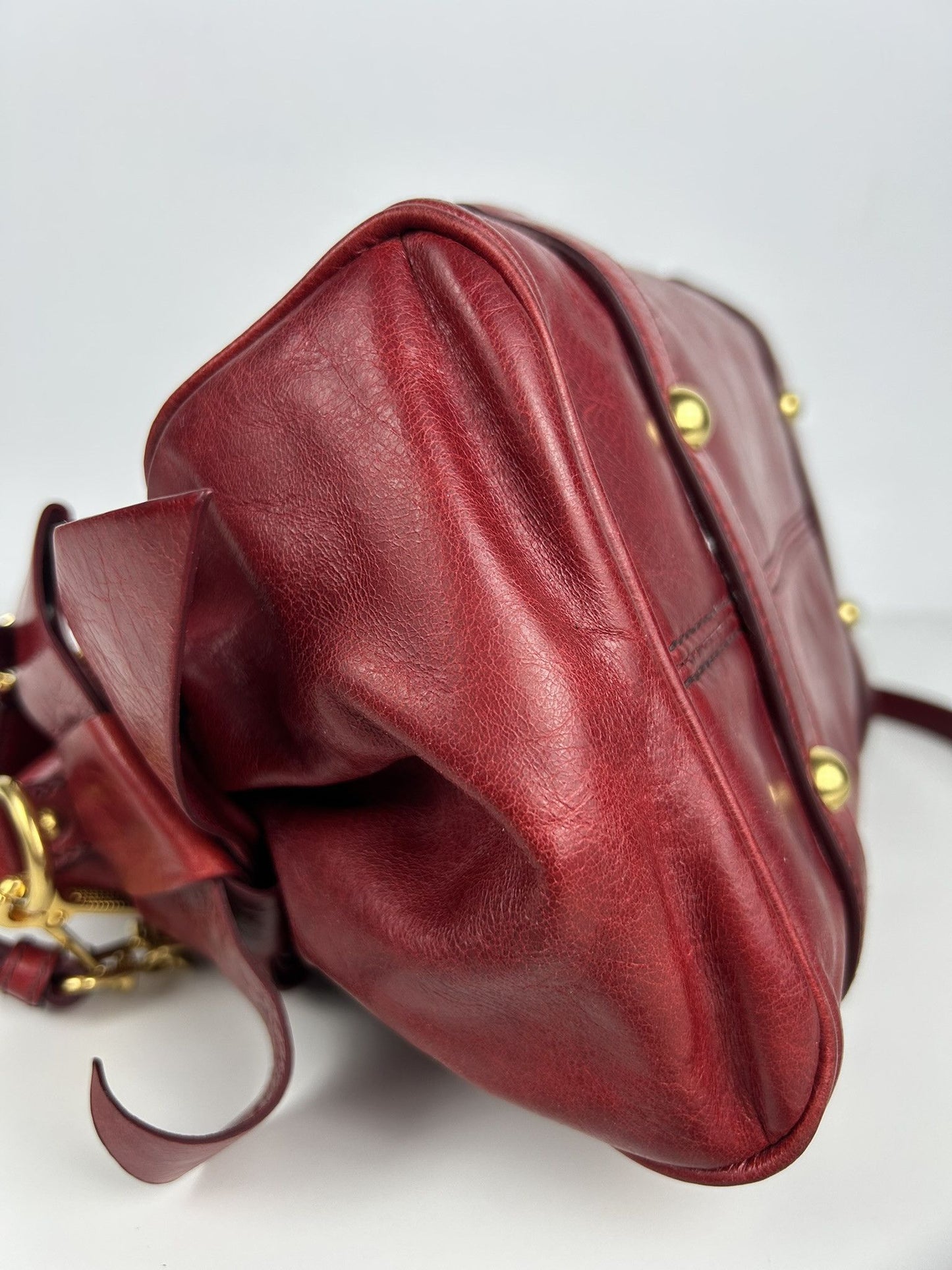 Miu miu vitello small bow bag in red