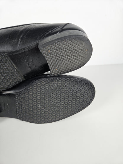 Vintage Hermes constance leather loafers H logo buckle