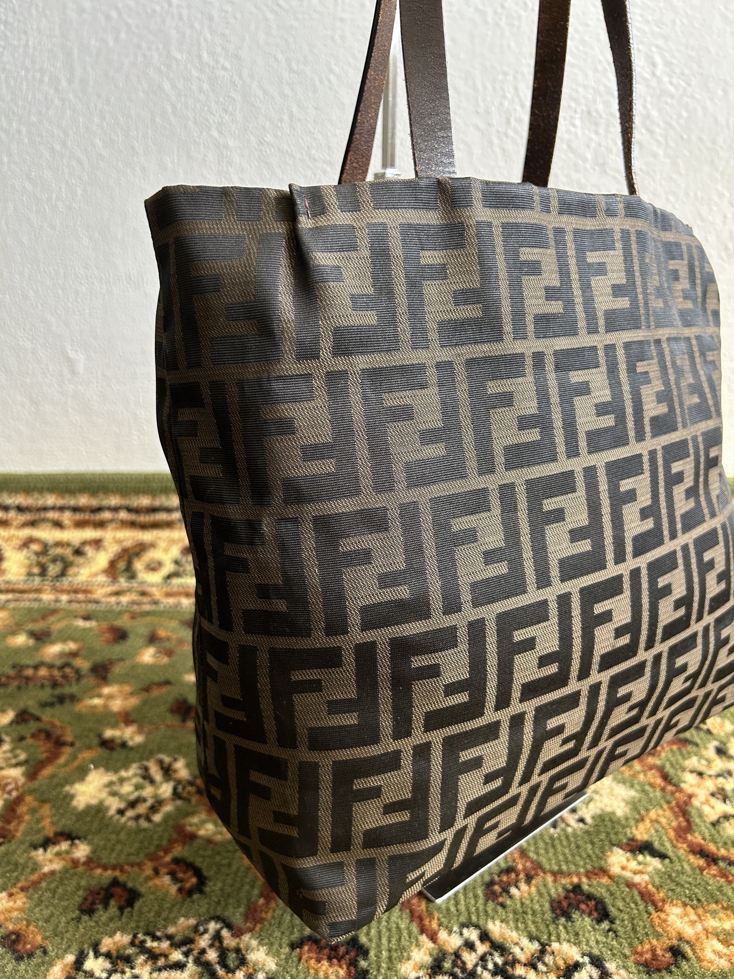 Vintage y2k fendi ff zucca monogram tote bag