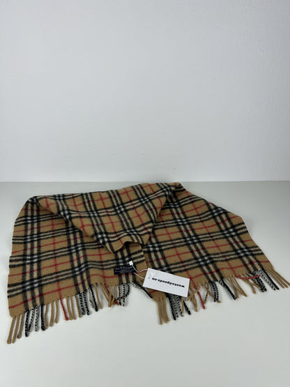 Vintage Burberry nova check wool and cashmere scarf