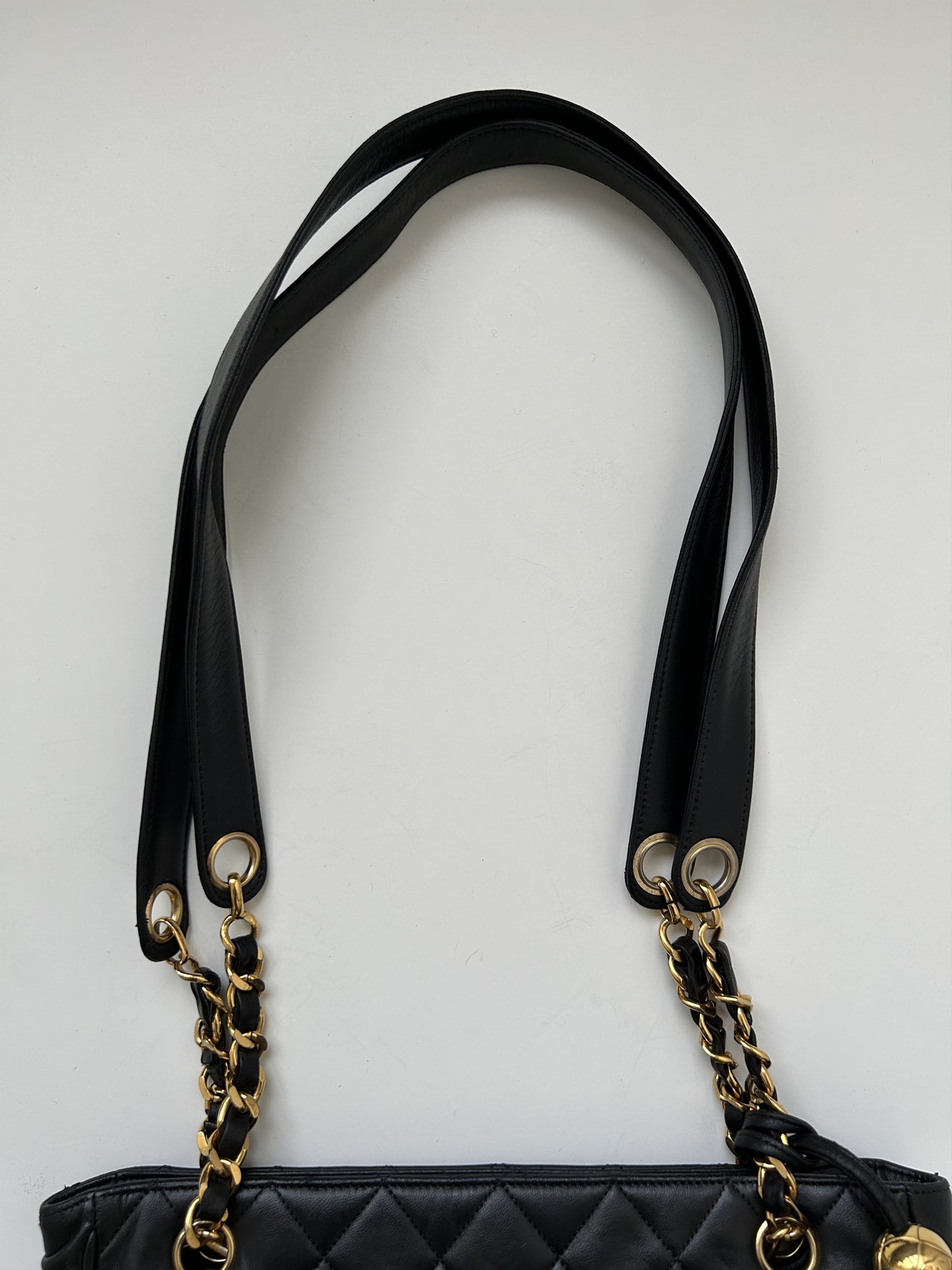 Vintage 90s chanel quilted lambskin matelasse shoulder bag