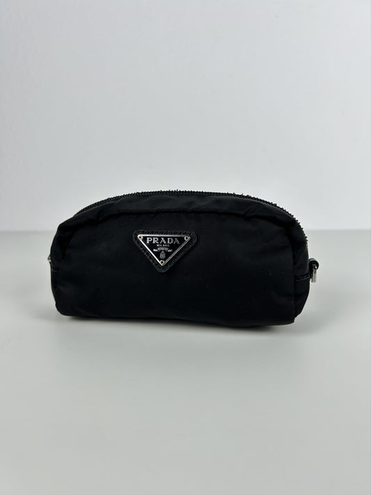 Prada nylon triangle logo mini pouch