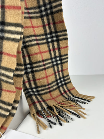 Vintage Burberry nova check wool and cashmere scarf