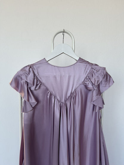 SS2018 Balenciaga silk ruffle loose long dress in lilac