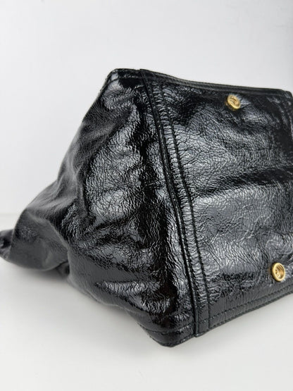 SS2009 YSL Rive Gauche sac downtown patent leather tote bag