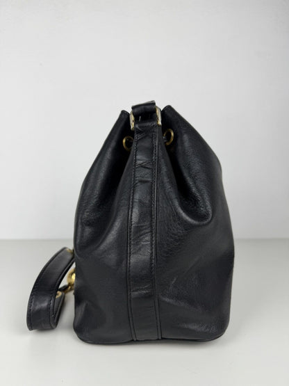 Vintage Chanel lambskin CC logo drawstring bag