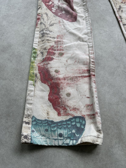 Archive y2k Just Cavalli butterfly floral alloverprint pants