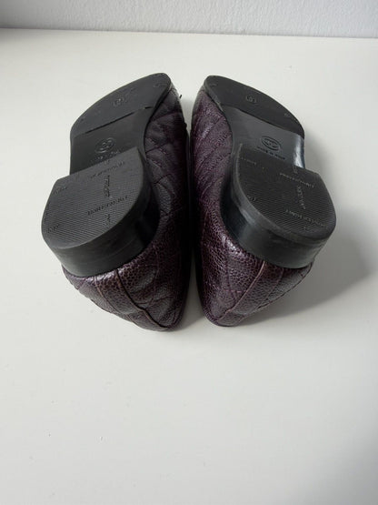 Vintage Chanel ribbon CC logo ballet flats