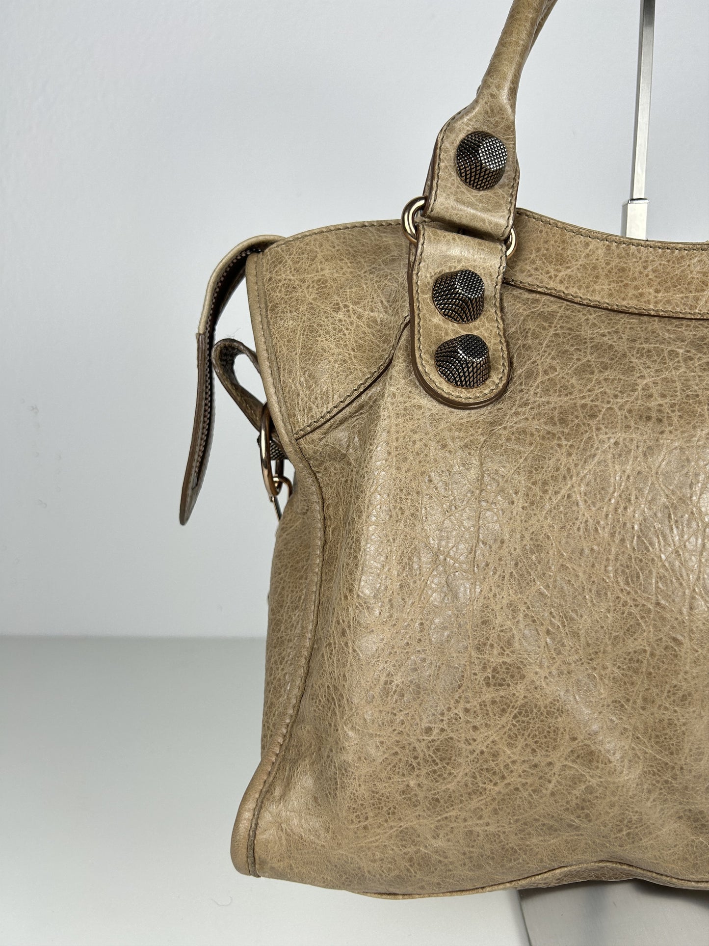 Balenciaga giant hardware city bag in beige