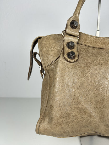 Balenciaga giant hardware city bag in beige