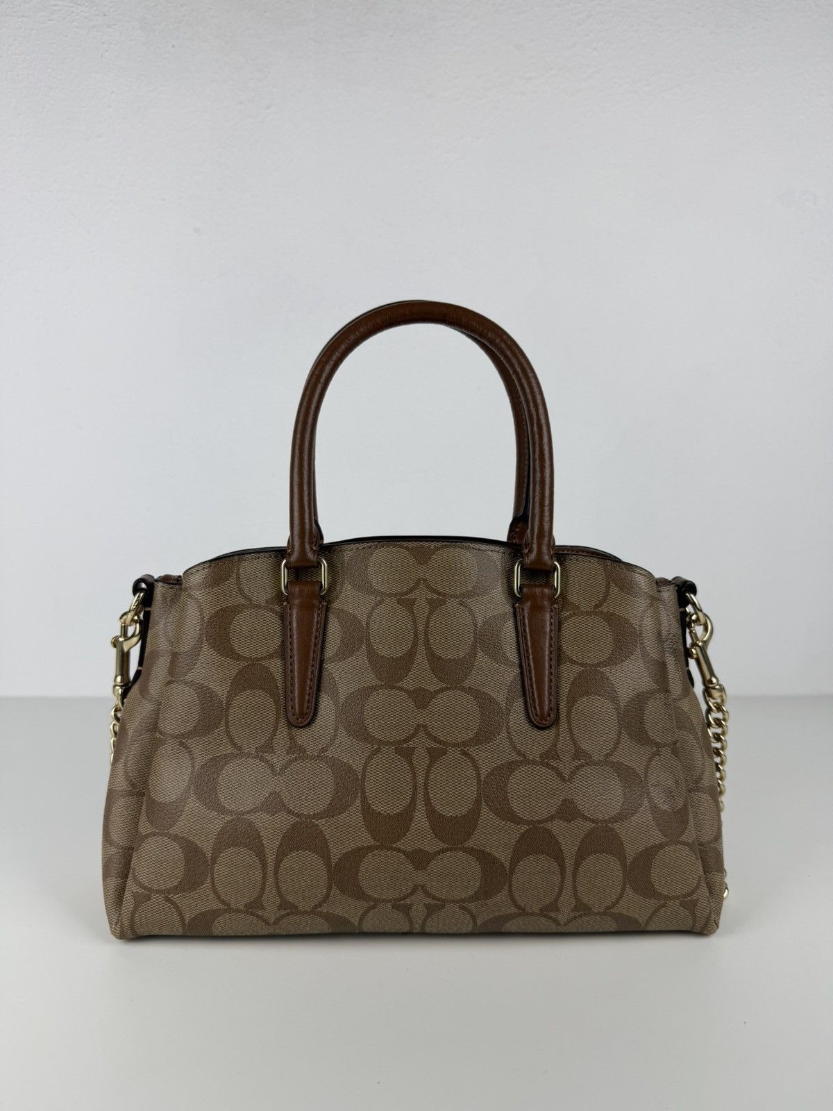 Coach coated signature mini sage carryall handbag