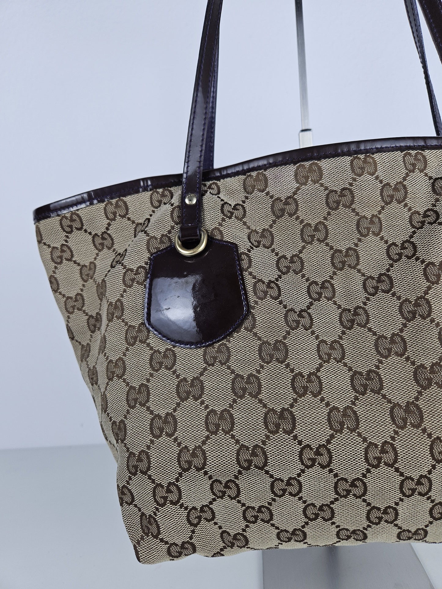 Gucci abbey gg monogram tote bag