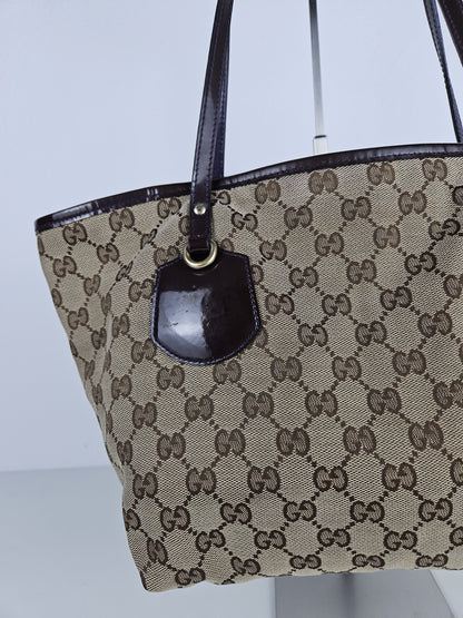 Gucci abbey gg monogram tote bag