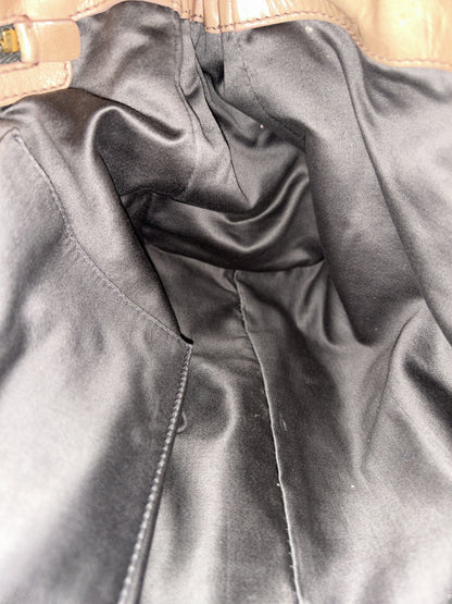 Miu miu vitello bauletto aperto gathered leather handbag