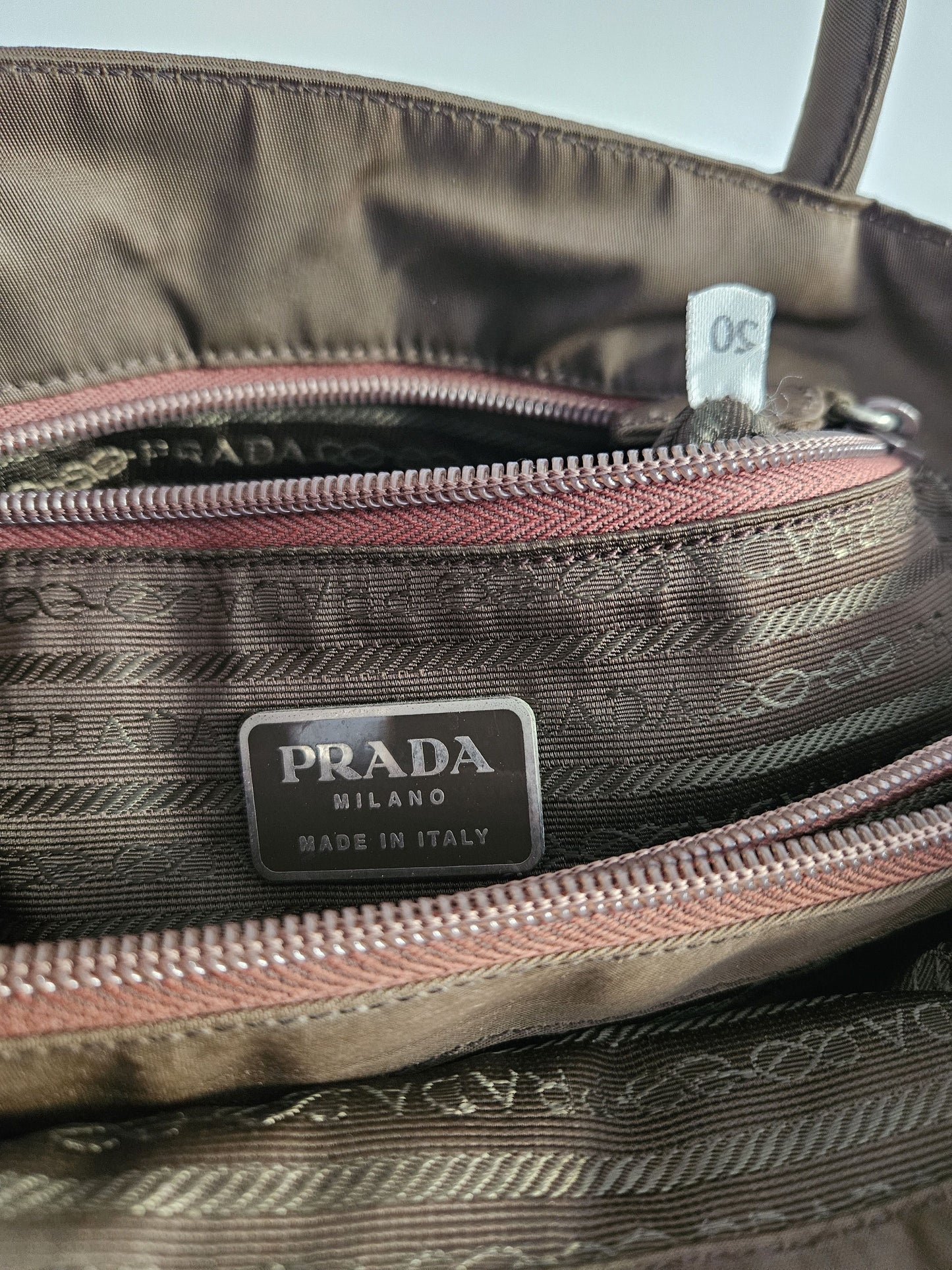 Vintage y2k prada tessuto city nylon triangle logo handbag