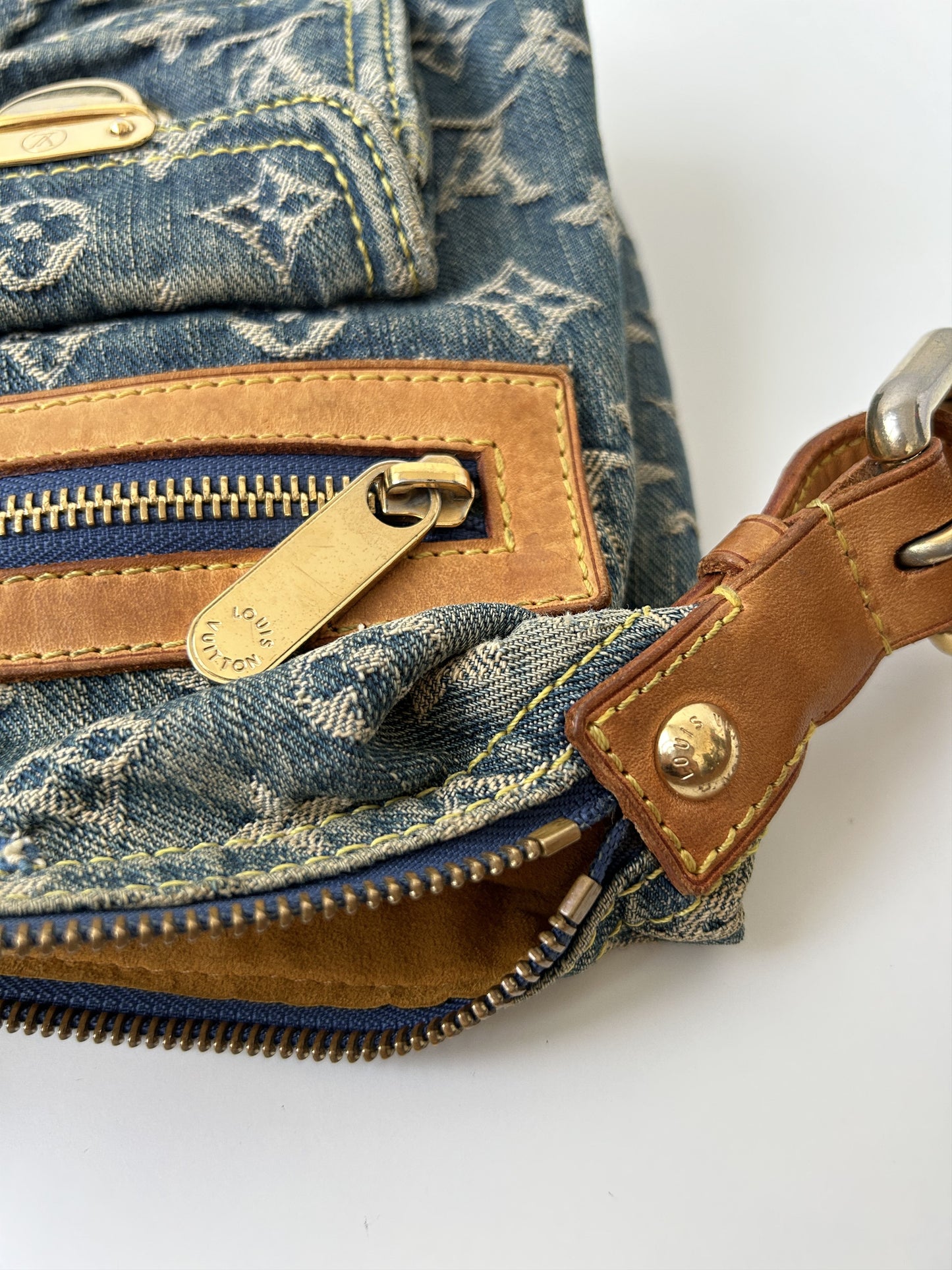 Louis vuitton monogram denim baggy PM handbag