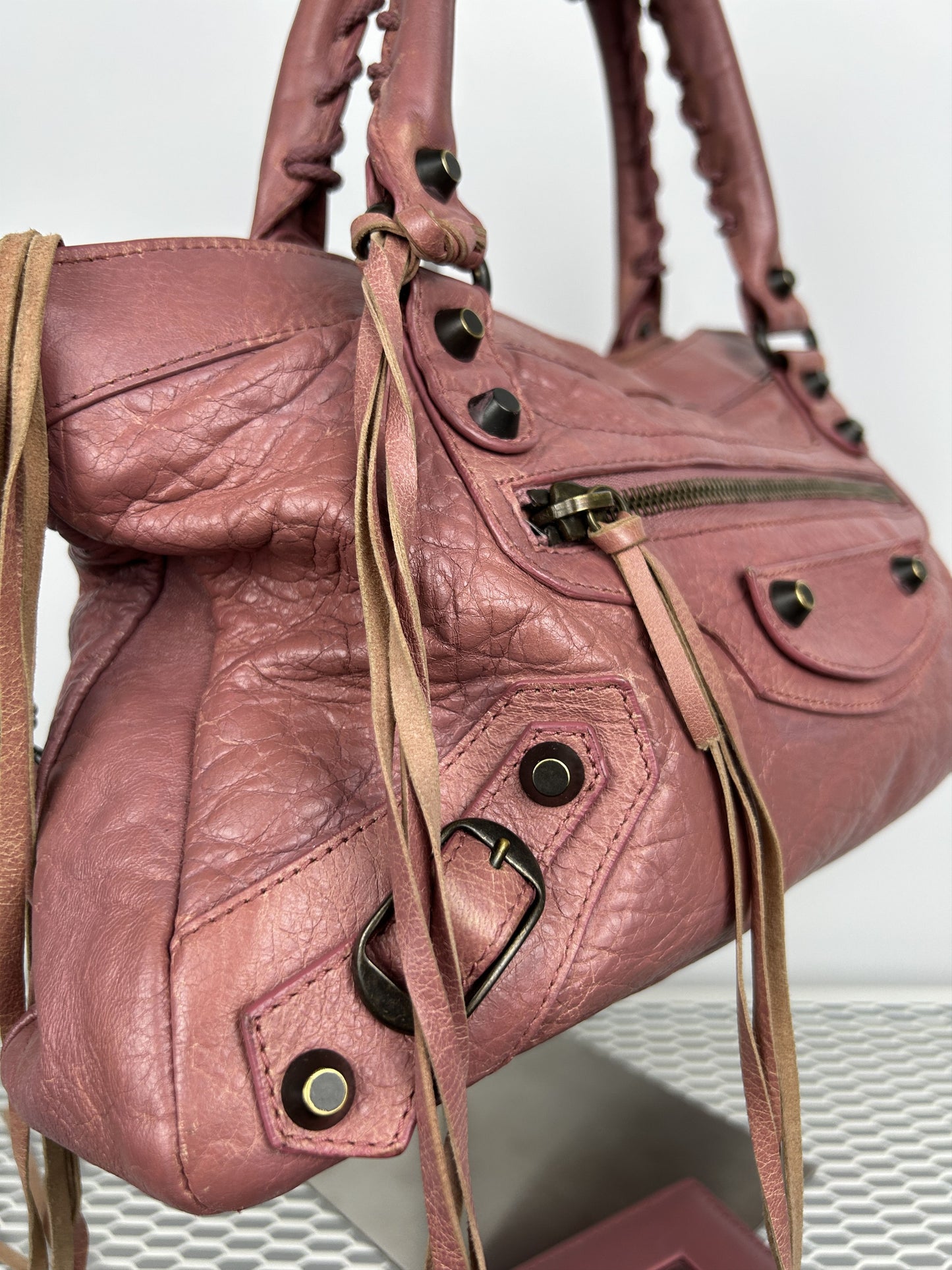 Balenciaga first bag in dusty pink